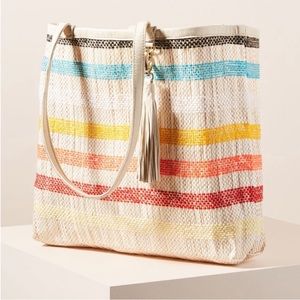 Anthropologie En Shalla Colorful Striped Tote